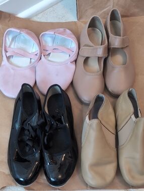 Lot of Girls Dance Shoes - Pink, Black, Tan, Nude
